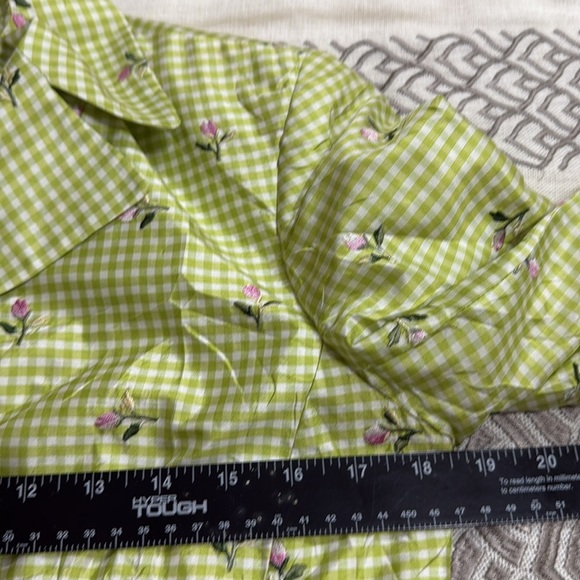 (N4) ABR NEW YORK Women's Two Piece Suit Green, White and Pink Silk  Size 6‎ - Picture 8 of 16